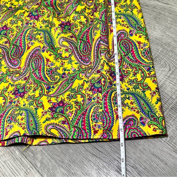 AMAZING SZ 8 EUC Lauren Ralph Lauren Yellow Paisley Dress 8 Vintage Style 026 - Picture 7 of 14